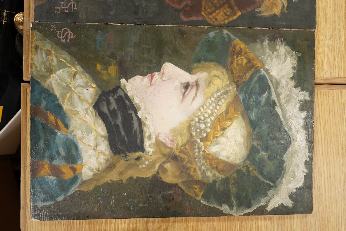 A collection of fourteen Bristol blue glass rummers, largest 15cm high